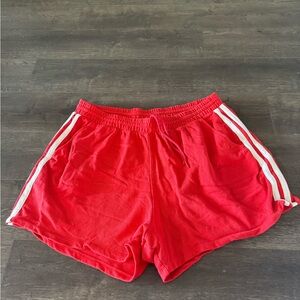 Old Navy Red Athletic Shorts with White Side Stripes